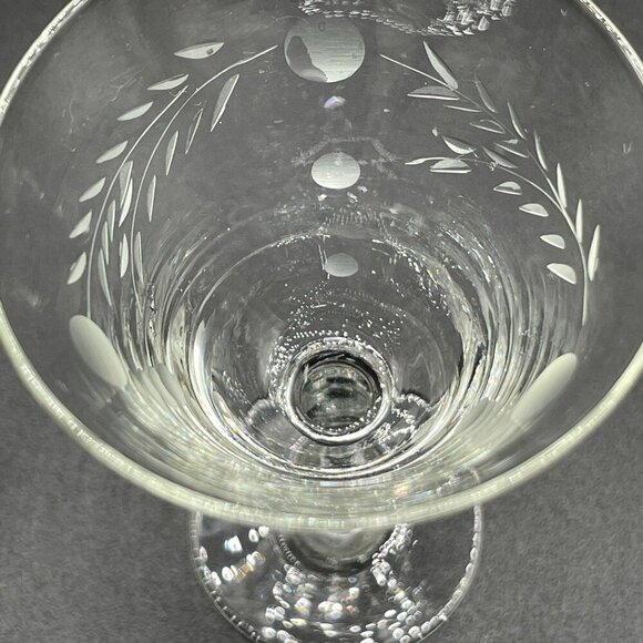 3 Willow Moon Claret Wine Glasses Stemmed Clear Etched - Picture 3 of 5